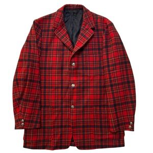 Pendleton Vintage 100% Virgin Wool Plaid Sport Coat Blazer L Academia Heritage